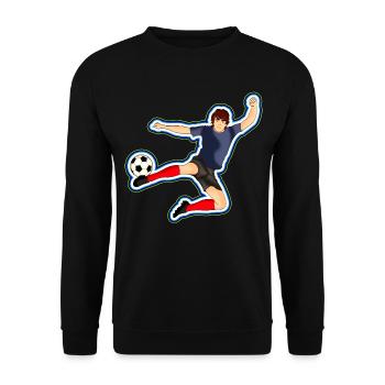 Fussballspieler - Unisex Pullover - Schwarz - Vorne - Alina (178cm) & Michal (187cm)