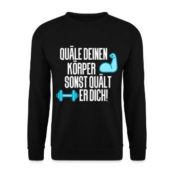 Gewichtheben Gym Fitness - Unisex Pullover - Schwarz - Vorne - Alina (178cm) & Michal (187cm)