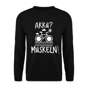 Bicycle cyclist E Bike - Unisex Sweatshirt - black - Front - Alina (178cm) & Michal (187cm)