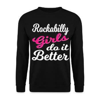 Rockabilly Vintage Girl Power - Sweat-shirt Unisexe - noir - Devant - Alina (178cm) & Michal (187cm)