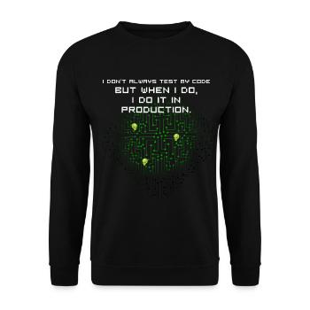 test ki Hackcode nerd joke spruch pc programmierer - Unisex Pullover - Schwarz - Vorne - Alina (178cm) & Michal (187cm)