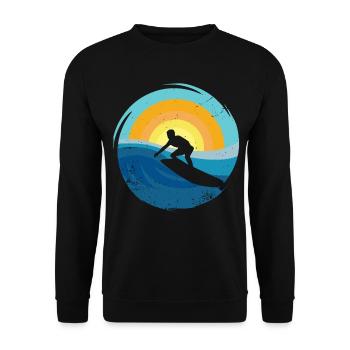 Surfer - Surfboard - Unisex Pullover - Schwarz - Vorne - Alina (178cm) & Michal (187cm)