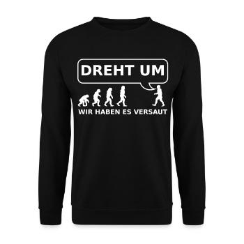 bACK TO THE pRIMITIV - Unisex Pullover - Schwarz - Vorne - Alina (178cm) & Michal (187cm)