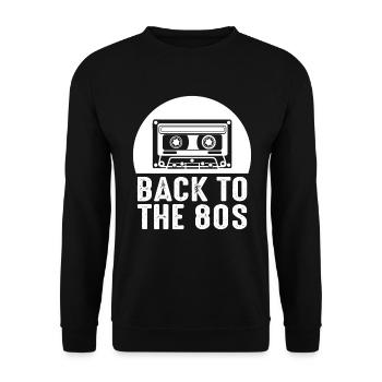 80s - Unisex Sweatshirt - black - Front - Alina (178cm) & Michal (187cm)