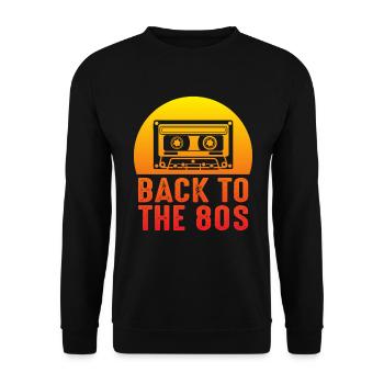 80s cassette - Unisex Sweatshirt - black - Front - Alina (178cm) & Michal (187cm)