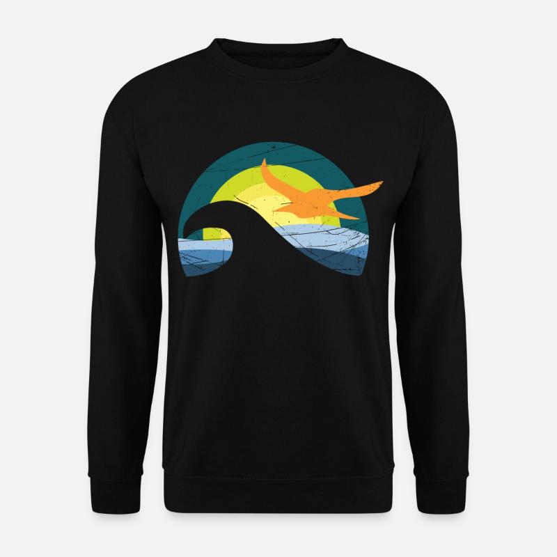 Mouette au bord de la mer - design - Sweat-shirt Unisexe - noir