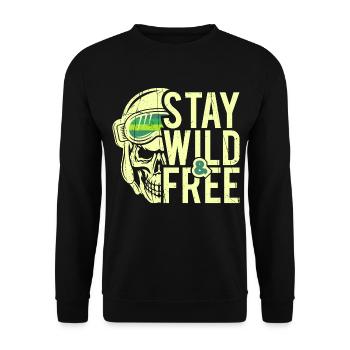 Stay Wild and Free - Design - Unisex Sweatshirt - black - Front - Alina (178cm) & Michal (187cm)