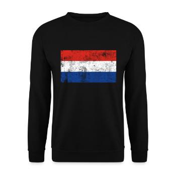 Drapeau Pays-Bas Drapeau Grunge Retro Vintage - Sweat-shirt Unisexe - noir - Devant - Alina (178cm) & Michal (187cm)