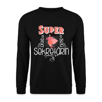 Sekretärin - Unisex Pullover - Schwarz - Vorne - Alina (178cm) & Michal (187cm)