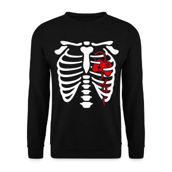 Halloween rib cage gamer heart game controller - Unisex Sweatshirt - black - Front - Alina (178cm) & Michal (187cm)