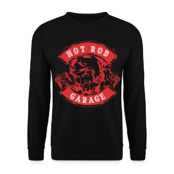 Hot Rod Garage V8 - Unisex Pullover - Schwarz - Vorne - Alina (178cm) & Michal (187cm)