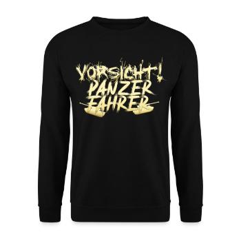 Panzer Fahrer - Unisex Pullover - Schwarz - Vorne - Alina (178cm) & Michal (187cm)