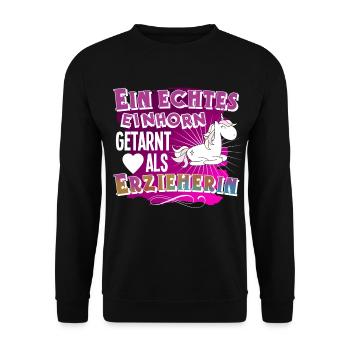 educator - Unisex Sweatshirt - black - Front - Alina (178cm) & Michal (187cm)