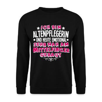 Altenpflegerin - Unisex Pullover - Schwarz - Vorne - Alina (178cm) & Michal (187cm)