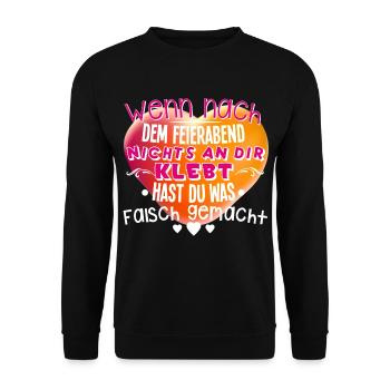 Erzieherin - Unisex Pullover - Schwarz - Vorne - Alina (178cm) & Michal (187cm)