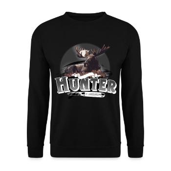 Hunter hunter hunting - Unisex Sweatshirt - black - Front - Alina (178cm) & Michal (187cm)