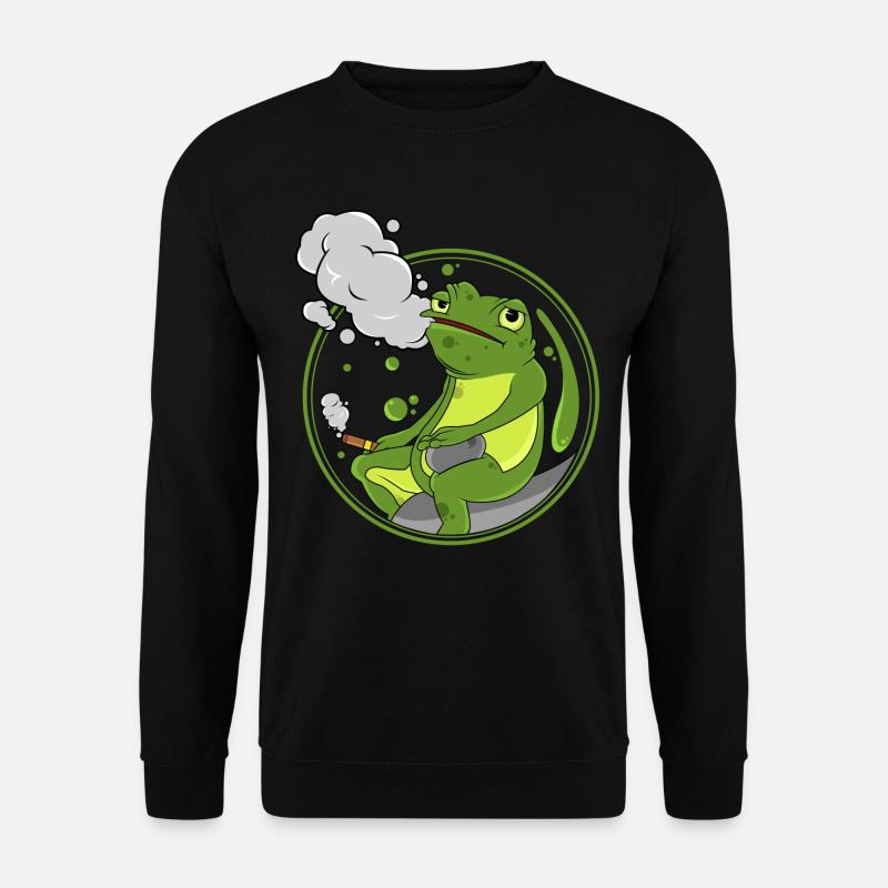 Frosch als Raucher mit Zigarre - Unisex Pullover - Schwarz