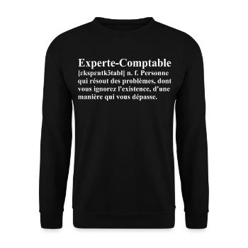 Experte-Comptable Définition - Sweat-shirt Unisexe - noir - Devant - Alina (178cm) & Michal (187cm)