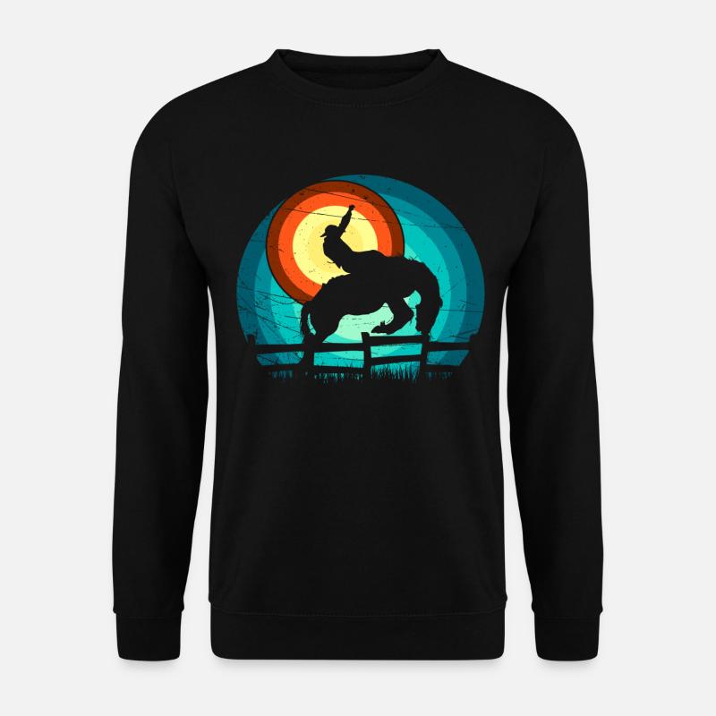 Cowboy beim Rodeo - Unisex Pullover - Schwarz