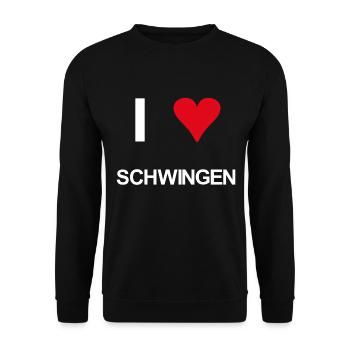 I love schwingen - Unisex Pullover - Schwarz - Vorne - Alina (178cm) & Michal (187cm)