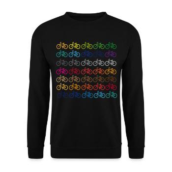 Viele bunte Fahrräder - Unisex Pullover - Schwarz - Vorne - Alina (178cm) & Michal (187cm)