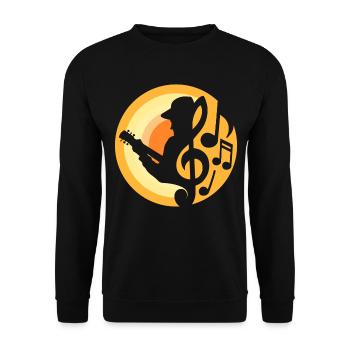 Gitarren-Spieler - Unisex Pullover - Schwarz - Vorne - Alina (178cm) & Michal (187cm)