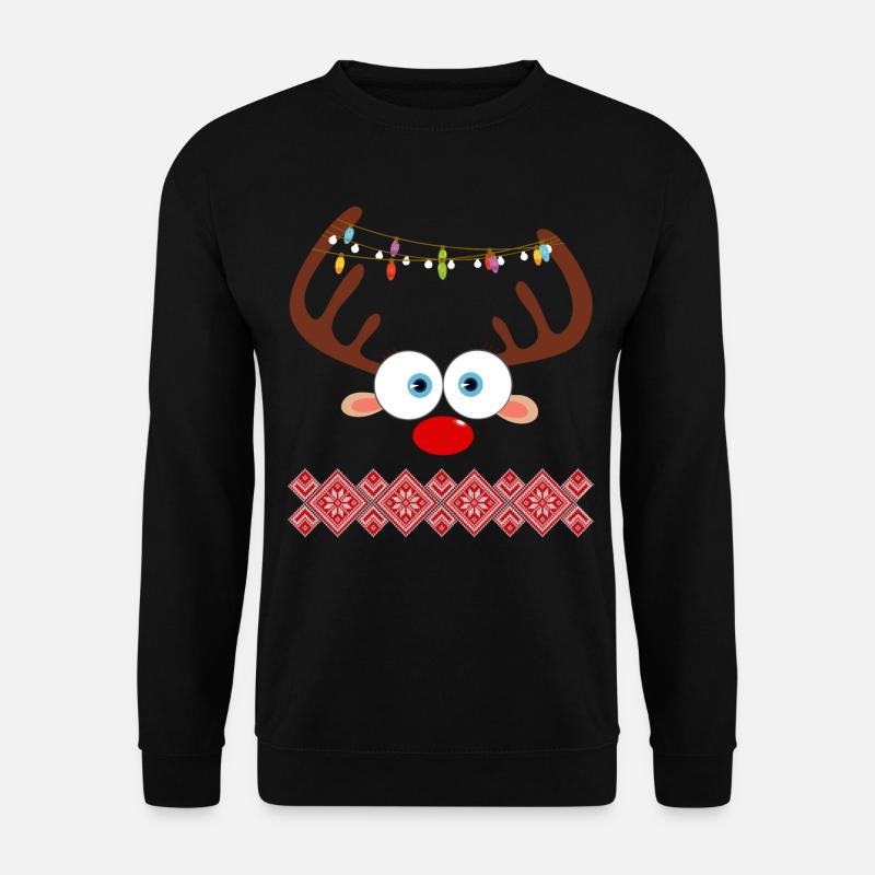 Rentier Weihnachten hässlich - Unisex Pullover - Schwarz