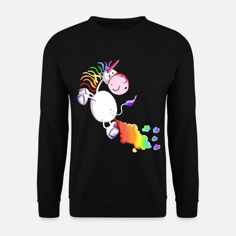 Einhorn lässt es krachen - Unisex Pullover - Schwarz