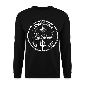 Lübecker Küstenkind - Unisex Pullover - Schwarz - Vorne - Alina (178cm) & Michal (187cm)