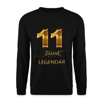 11 Jahre Legendär - Unisex Pullover - Schwarz - Vorne - Alina (178cm) & Michal (187cm)