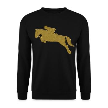Gold Reiten - Unisex Pullover - Schwarz - Vorne - Alina (178cm) & Michal (187cm)