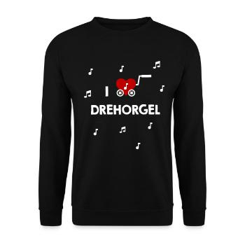 Drehorgel Leierkasten Herz für Musiker - Unisex Pullover - Schwarz - Vorne - Alina (178cm) & Michal (187cm)