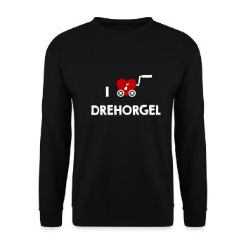 Drehorgel Herz für Drehorgelspieler  - Unisex Pullover - Schwarz - Vorne - Alina (178cm) & Michal (187cm)