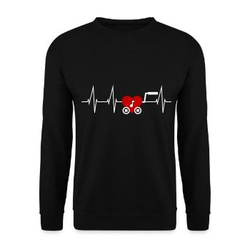 Battement de cœur d’orgue à baril pour joueurs d’orgue à baril - Sweat-shirt Unisexe - noir - Devant - Alina (178cm) & Michal (187cm)