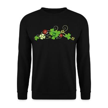 Four leaf clover design. New years eve party. - Unisex Sweatshirt - black - Front - Alina (178cm) & Michal (187cm)