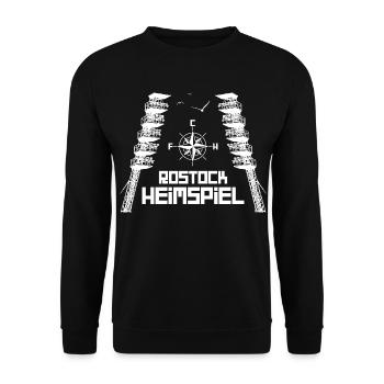 Rostock Heimspiel - Unisex Pullover - Schwarz - Vorne - Alina (178cm) & Michal (187cm)