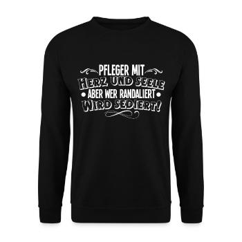 Pfleger - Unisex Pullover - Schwarz - Vorne - Alina (178cm) & Michal (187cm)