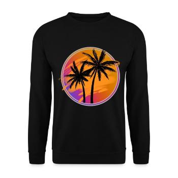 Palm trees retro - Unisex Sweatshirt - black - Front - Alina (178cm) & Michal (187cm)