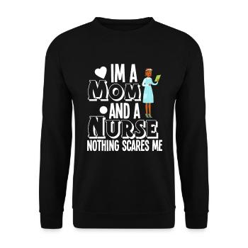 Nurse Nurse Mama Mom Mother - Unisex Sweatshirt - black - Front - Alina (178cm) & Michal (187cm)