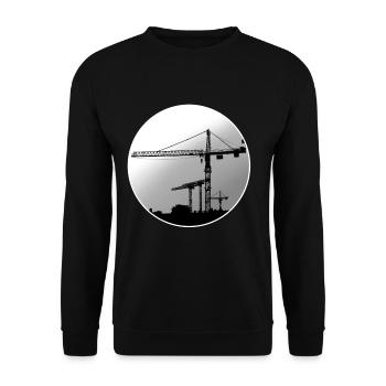 Kranführer Kran - Unisex Pullover - Schwarz - Vorne - Alina (178cm) & Michal (187cm)