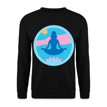 yoga - Unisex Sweatshirt - black - Front - Alina (178cm) & Michal (187cm)