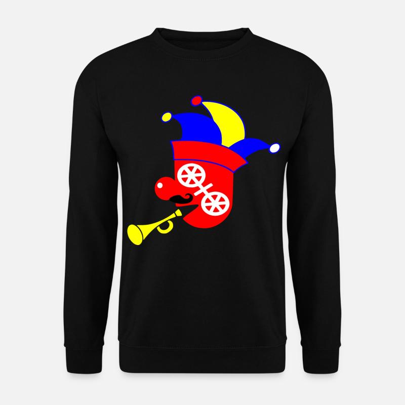 Karnevalsfigur mit bunter Clownmaske - Unisex Pullover - Schwarz