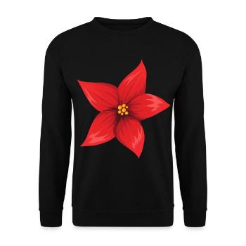 Blume Rot - Unisex Pullover - Schwarz - Vorne - Alina (178cm) & Michal (187cm)