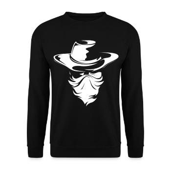Cowboy Western Bandit Symbole Wild West Logo Signe - Sweat-shirt Unisexe - noir - Devant - Alina (178cm) & Michal (187cm)