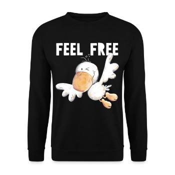Feel Free Vogelfrei - Vogel - Unisex Pullover - Schwarz - Vorne - Alina (178cm) & Michal (187cm)