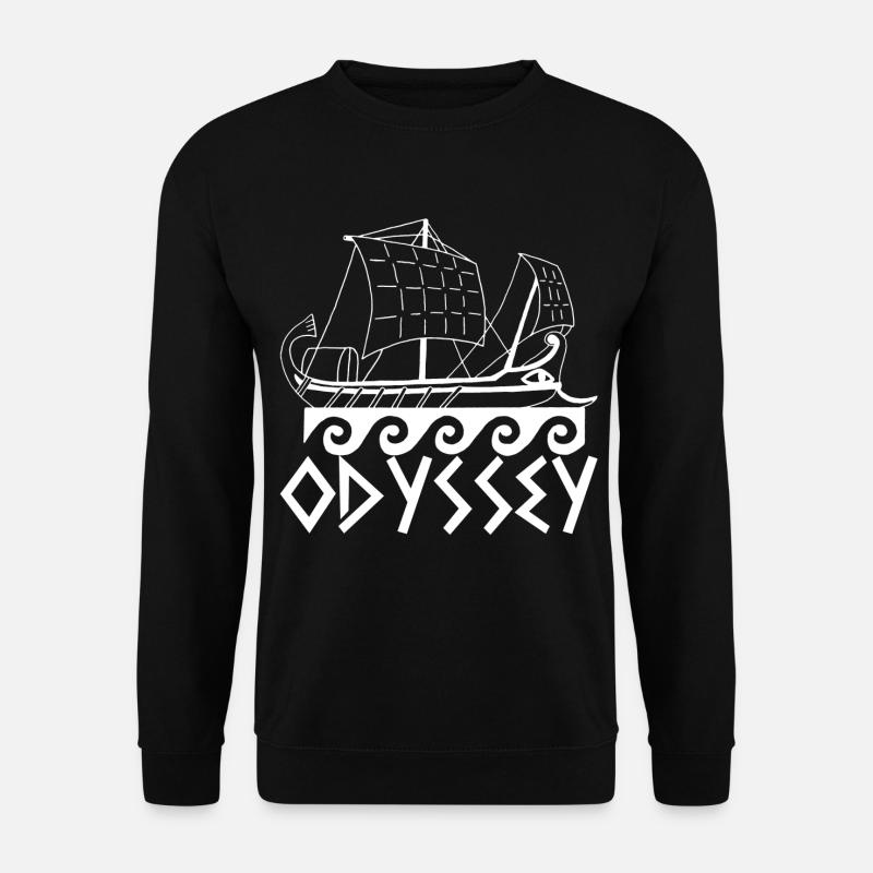 Boot und Odyssee (weiß) - Unisex Pullover - Schwarz