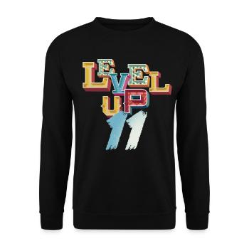 Level Up 11 Years of Gamer Birthday Gaming Gaming - Unisex Sweatshirt - black - Front - Alina (178cm) & Michal (187cm)