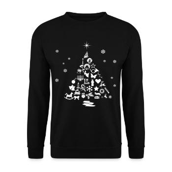 Festive Christmas Tree with Gifts - Unisex Sweatshirt - black - Front - Alina (178cm) & Michal (187cm)