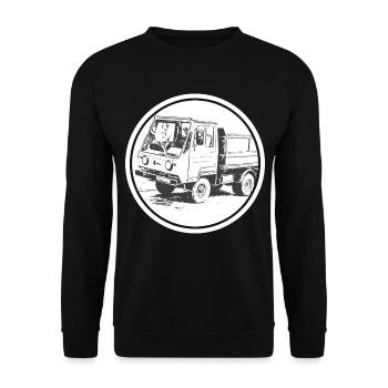 Multivoiture M25 - Sweat-shirt Unisexe - noir - Devant - Alina (178cm) & Michal (187cm)