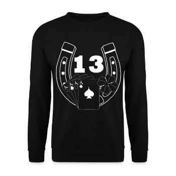 La chance (blanc) - Sweat-shirt Unisexe - noir - Devant - Alina (178cm) & Michal (187cm)
